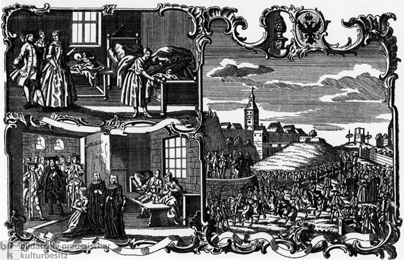 Verbrechen und Hinrichtung einer Kindesmörderin (18. Jahrhundert) 